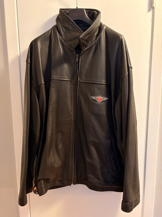 Vintage Bentley Motorcars Full-Grain Leather Coat Men's XL