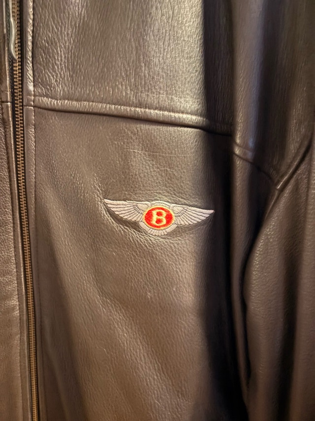 Vintage Bentley Motorcars Full-Grain Leather Coat Men's XL - photo 2