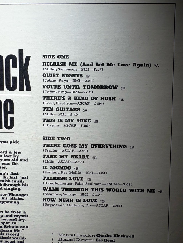 60’s "Release Me" Vinyl Album by Engelbert Humperdinck - photo 4