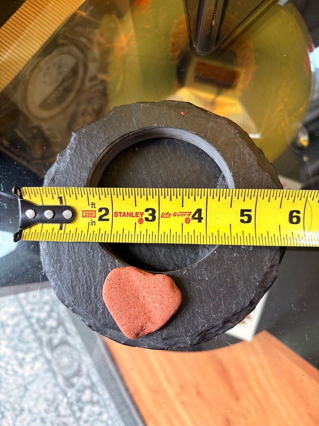 Round Stone Candle Holder with Heart Shaped Rock - photo 4