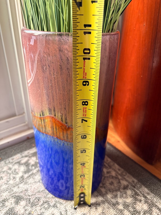 Artisan Cylindrical Glass Vase - Iridescent Multi-Color - photo 4