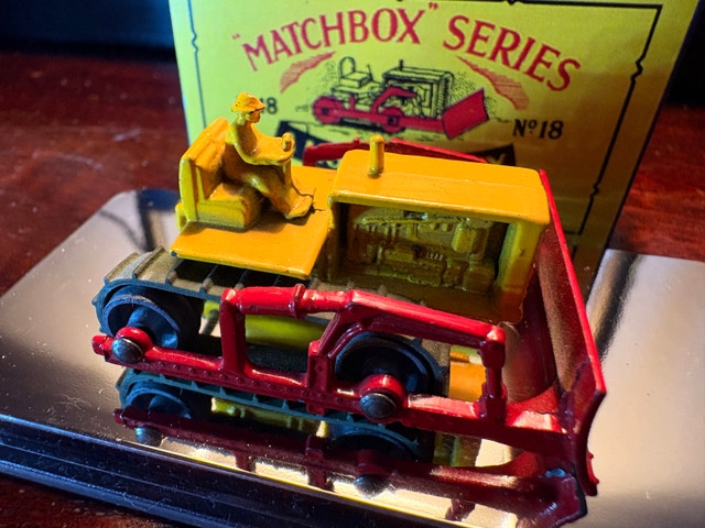 1956 Lesney Matchbox 18A Bulldozer & replacement box