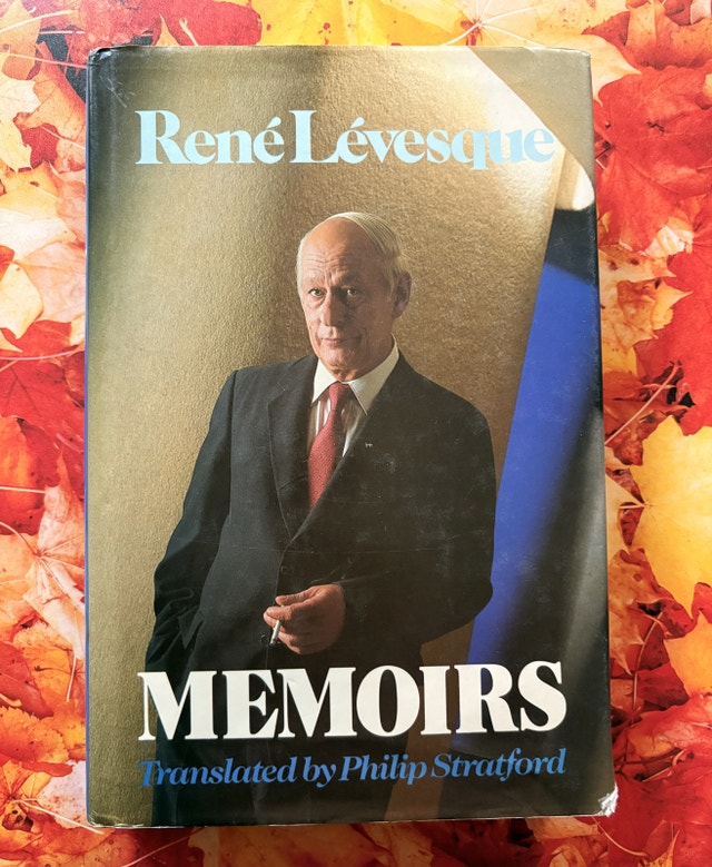 René Lévesque MEMOIRS 1986 book. SIGNED & personalized copy.