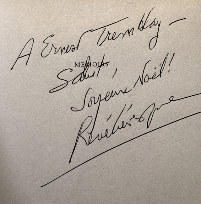 René Lévesque MEMOIRS 1986 book. SIGNED & personalized copy. - photo 2