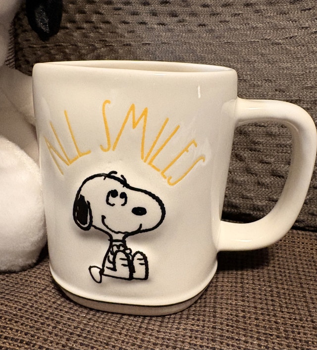 Snoopy plush toy and Rae Dunn coffee mug set - photo 2
