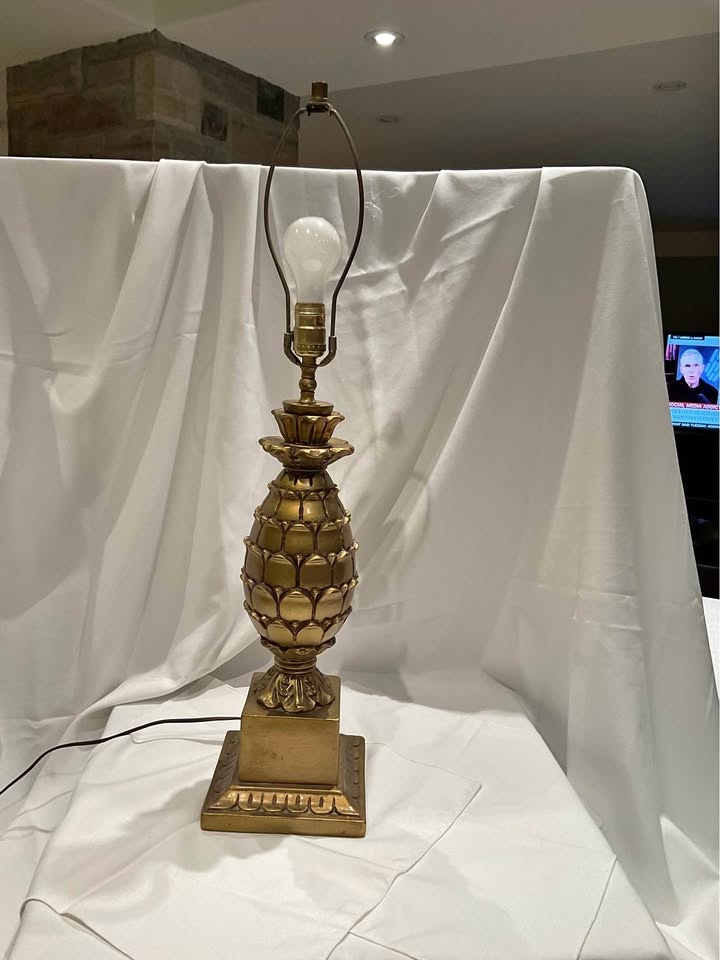 Table Lamp Vintage Brass Hollywood Regency