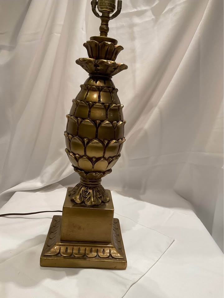 Table Lamp Vintage Brass Hollywood Regency - photo 2
