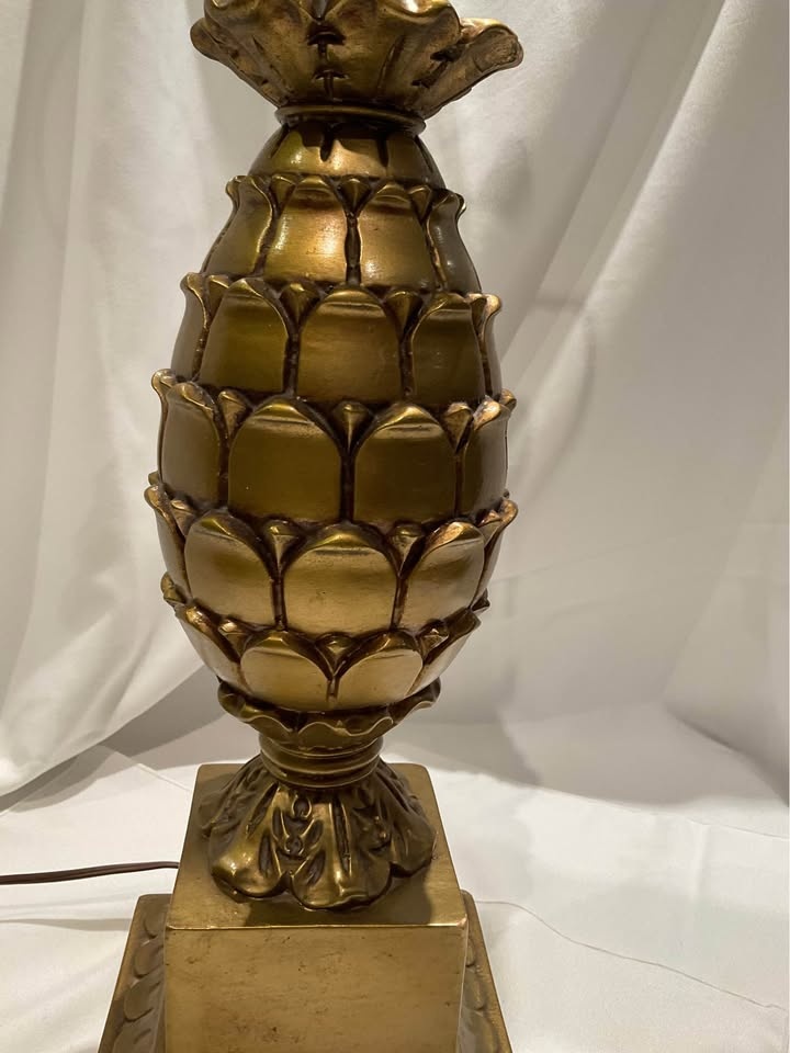 Table Lamp Vintage Brass Hollywood Regency - photo 3