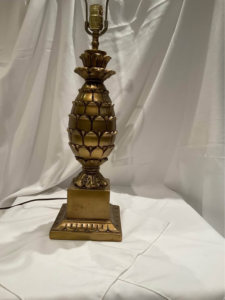 Table Lamp Vintage Brass Hollywood Regency - photo 4