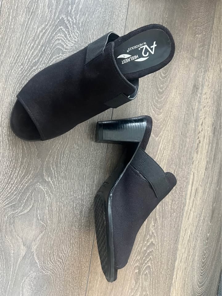 Black Heelrests Mules Size 10 - photo 2