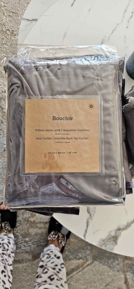 Bouclair Gray Curtains – 52" x 96" – New
