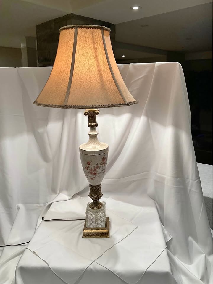 Table Lamp Vintage Italian Regency Style Urn Style On Crystal Ba
