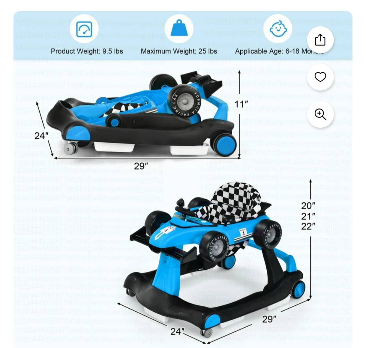 4-in-1 Foldable Height Adjustable Walker - photo 2