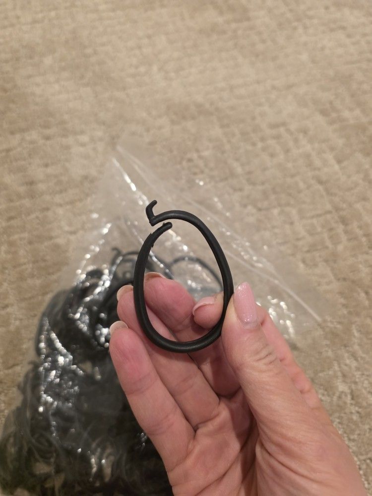 75 pcs Heavy Duty C-Shaped Hooks for Sunshade Curtains, Black - photo 3