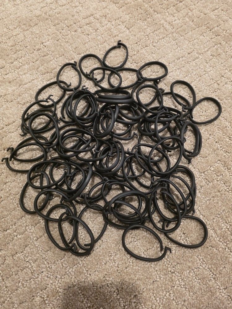 75 pcs Heavy Duty C-Shaped Hooks for Sunshade Curtains, Black - photo 4