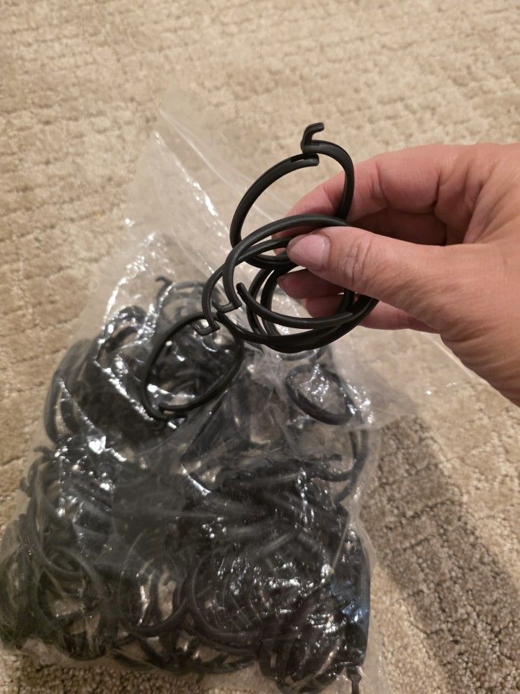 75 pcs Heavy Duty C-Shaped Hooks for Sunshade Curtains, Black - photo 5