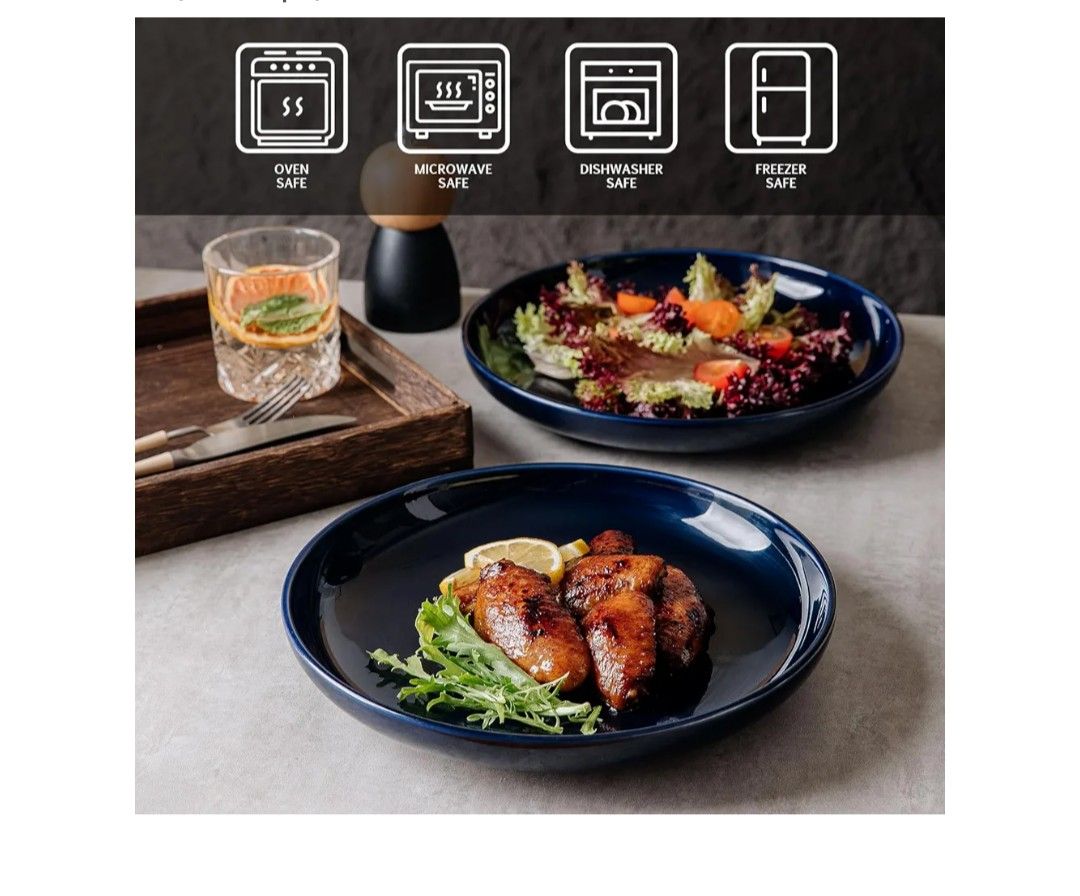 Blue Salad Modern Appetizer Plates - Dishwasher, Microwave, Oven - photo 4