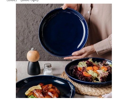 Blue Salad Modern Appetizer Plates - Dishwasher, Microwave, Oven - photo 5