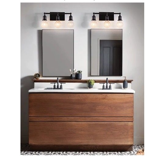 2 Pack 3-Light Industrial Black Wall Sconce Light Fixture - photo 2