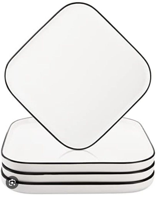 Set of 4 Porcelain Dinner Plates, White - photo 2
