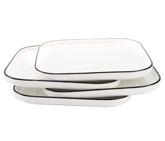 Set of 4 Porcelain Dinner Plates, White - photo 5