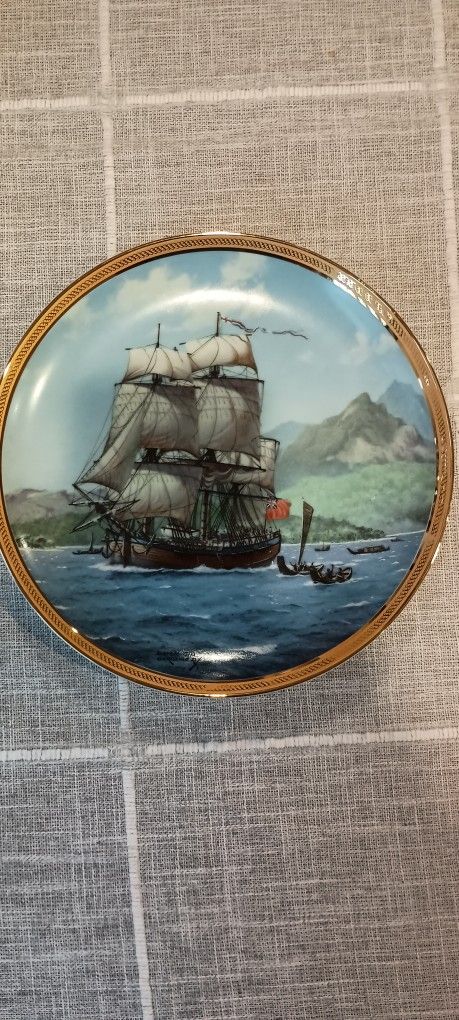 Vintage Franklin Mint "Great Ships" Plate - Endeavor 1986