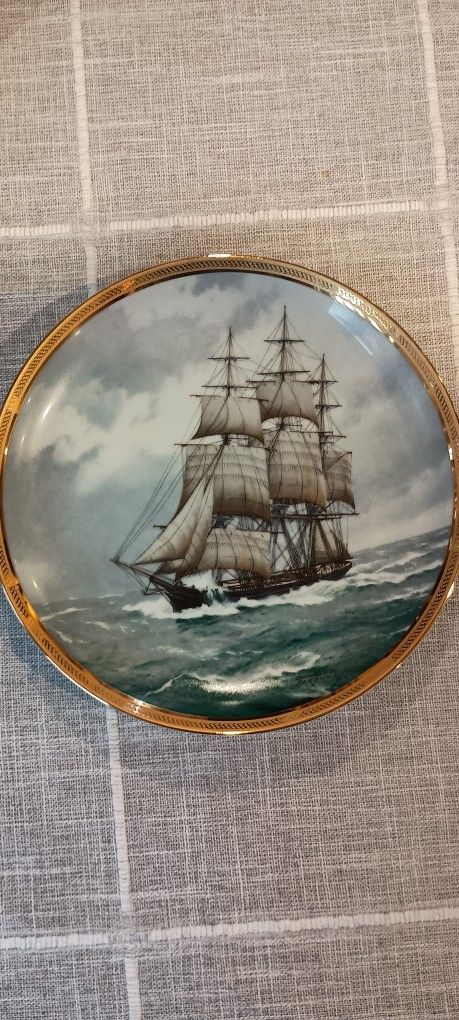 Vintage Franklin Mint Plate - Great Ships of Golden Age, Soverei