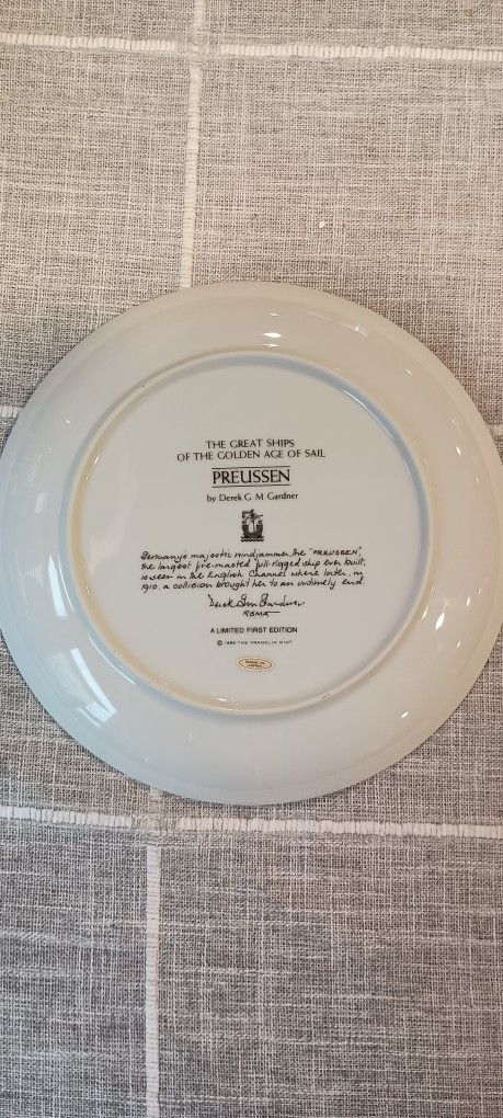 Franklin Mint "Great Ships of Golden Age of Sail" Plate - PREUSS - photo 2