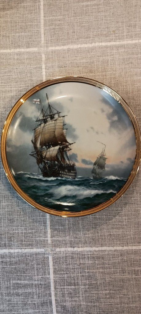 Franklin Mint "Great Ships" Plate - VICTORY 1986