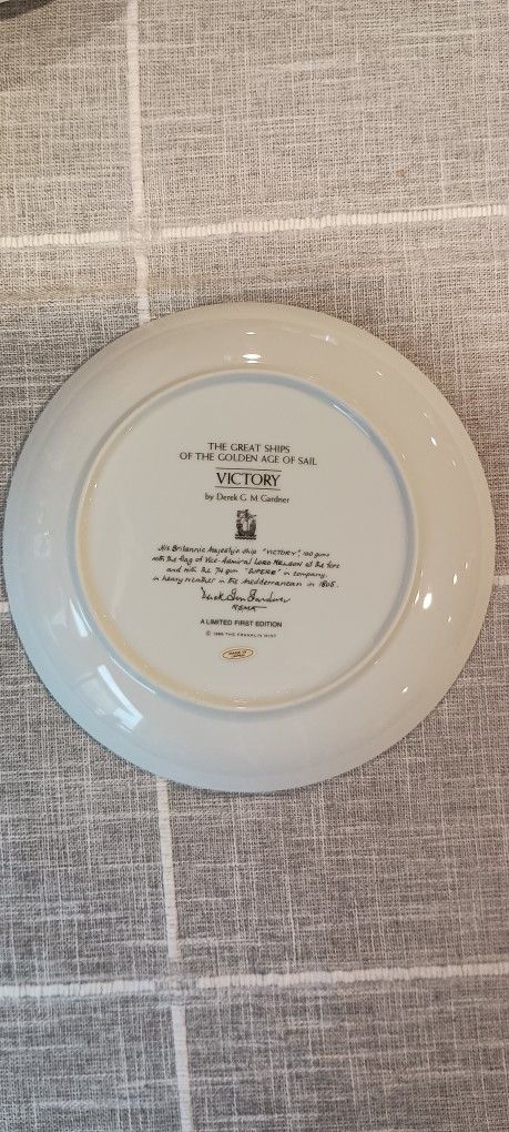 Franklin Mint "Great Ships" Plate - VICTORY 1986 - photo 2
