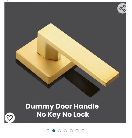2 Gold Dummy Door Levers for Closet