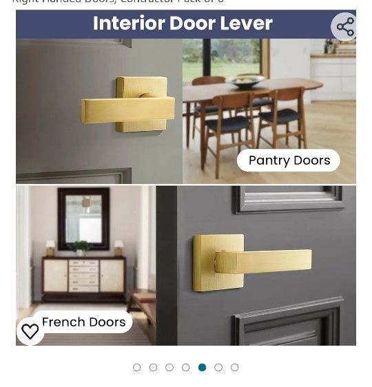 2 Gold Dummy Door Levers for Closet - photo 2