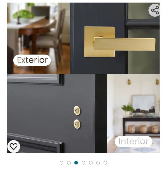 2 Gold Dummy Door Levers for Closet - photo 3