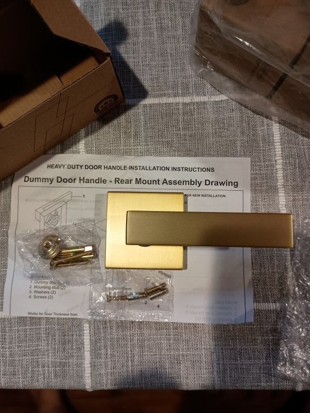 2 Gold Dummy Door Levers for Closet - photo 5