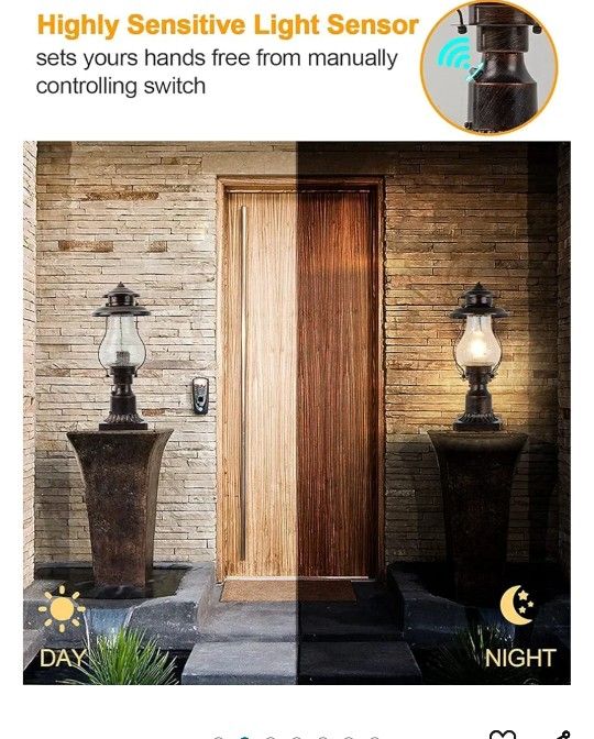 Dusk to Dawn Outdoor Photocell Sensor Lantern - photo 3