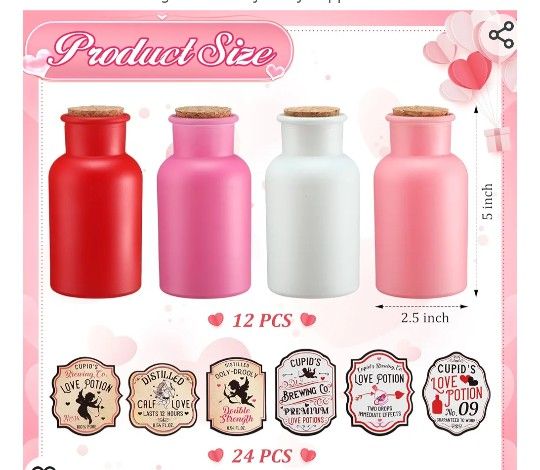 Love Potion Pink Bottles - Set of 12 - photo 2