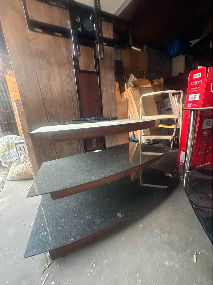 3 Shelf Glass TV Stand with Mount - photo 2