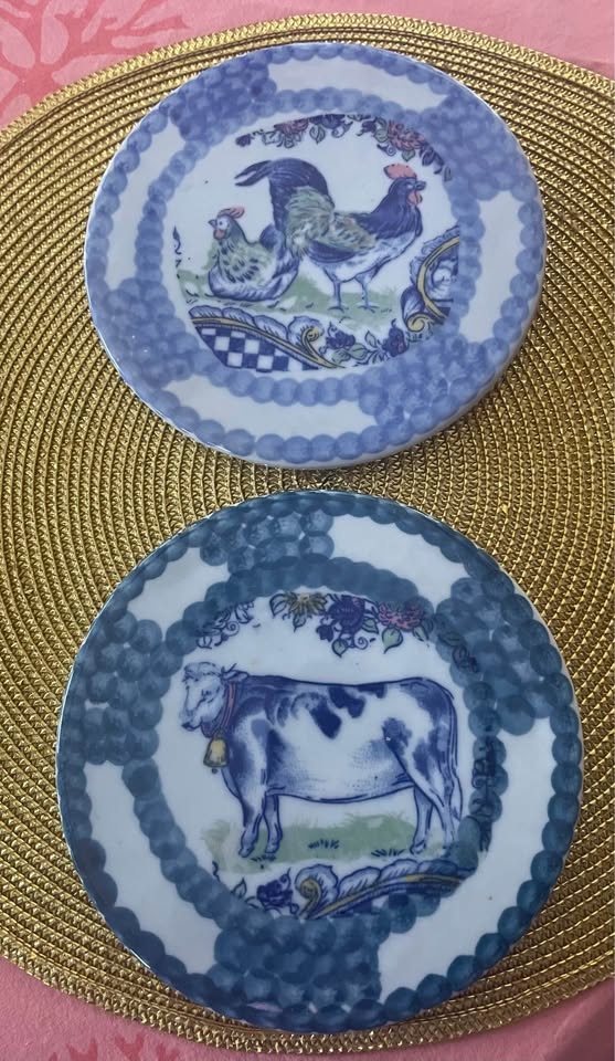 Vintage Liberty Delft Farm Scene Trivets (Set of 2) - photo 5