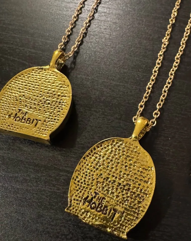 Hobbit Door Locket Pendant Chain Necklace (Gold Tone) image indicator(5)