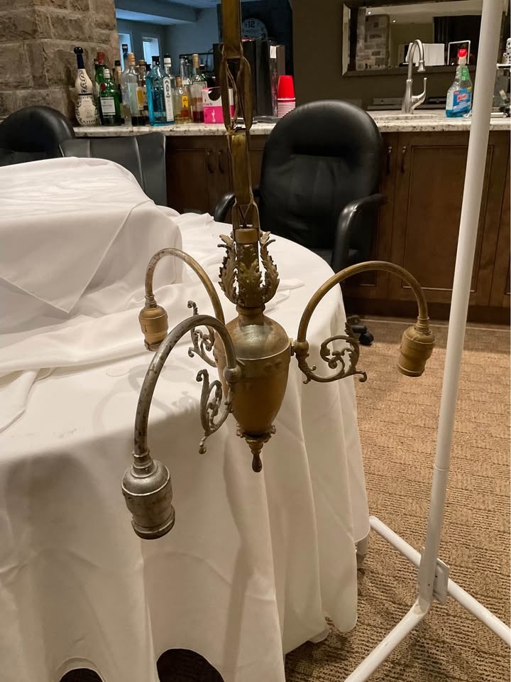 VINTAGE 3 Light Chandelier - 19th to Early 20th Century - photo 2