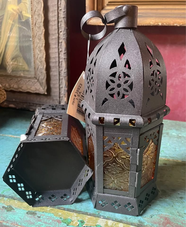 Moroccan Yellow/Amber Table or Hanging Lantern - Brand New!