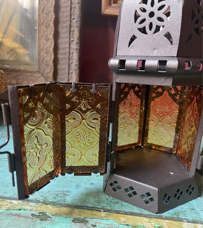 Moroccan Yellow/Amber Table or Hanging Lantern - Brand New! - photo 2