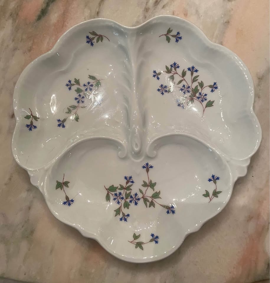 Vintage Bernardaud Limoges Blue Karen Compartment Dish - photo 4