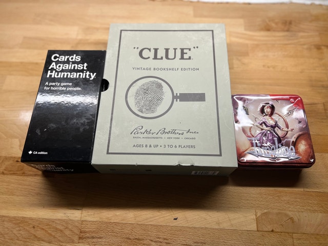 Cards Against Humanity & "CLUE" Board Games