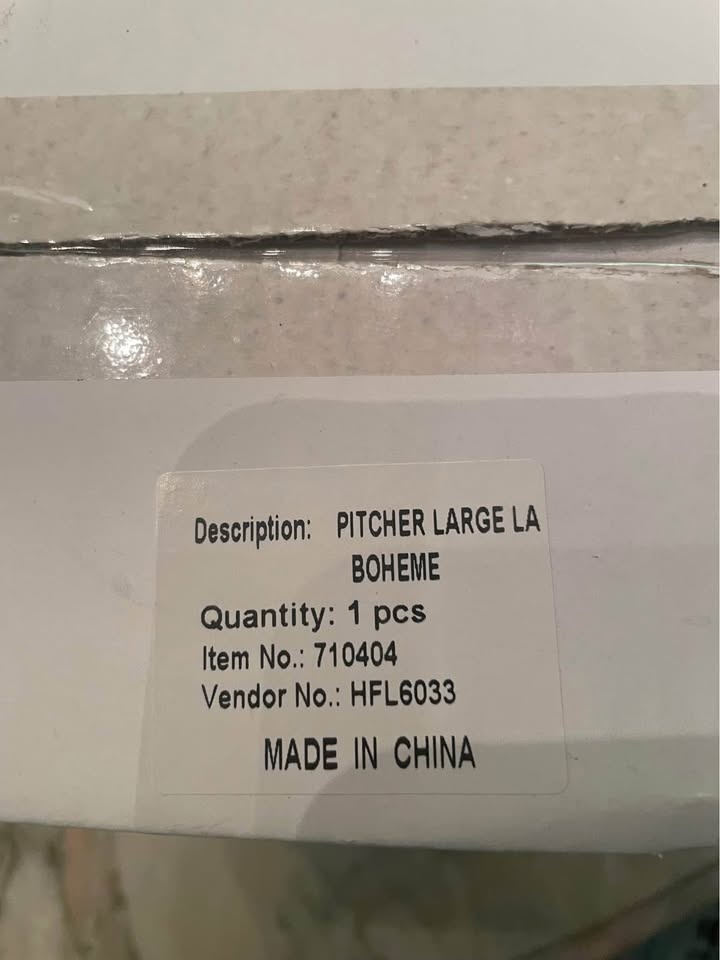 LA BOEHEME 24oz GLASS PITCHER BY ABIGAIL- NEW IN BOX! - photo 5