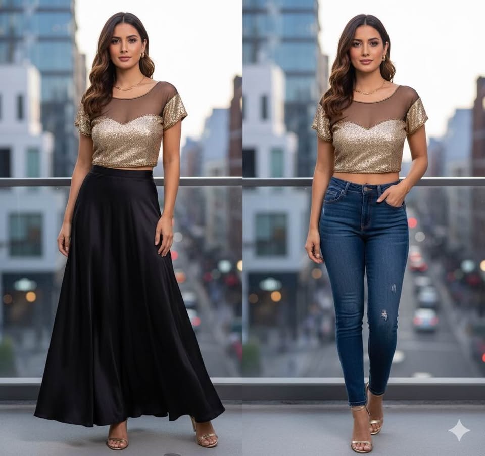 Gold Sequin Sari Blouse | size Large - photo 2