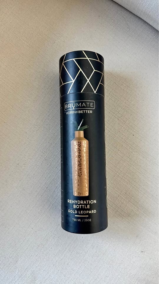 BrüMate 25oz Insulated Water Bottle - Rose Gold Leopard