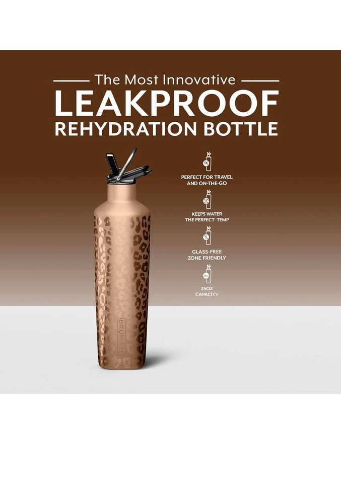 BrüMate 25oz Insulated Water Bottle - Rose Gold Leopard - photo 4