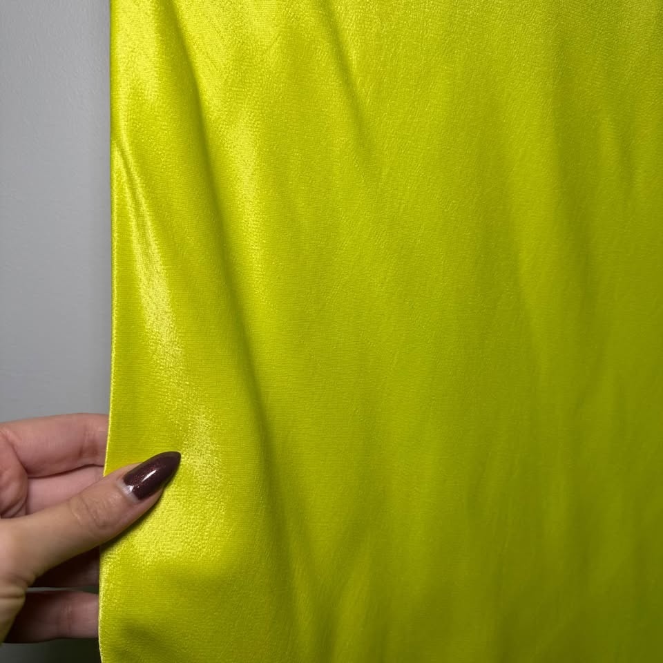 Zara Neon Yellow Satin Skirt | Size Medium - photo 5