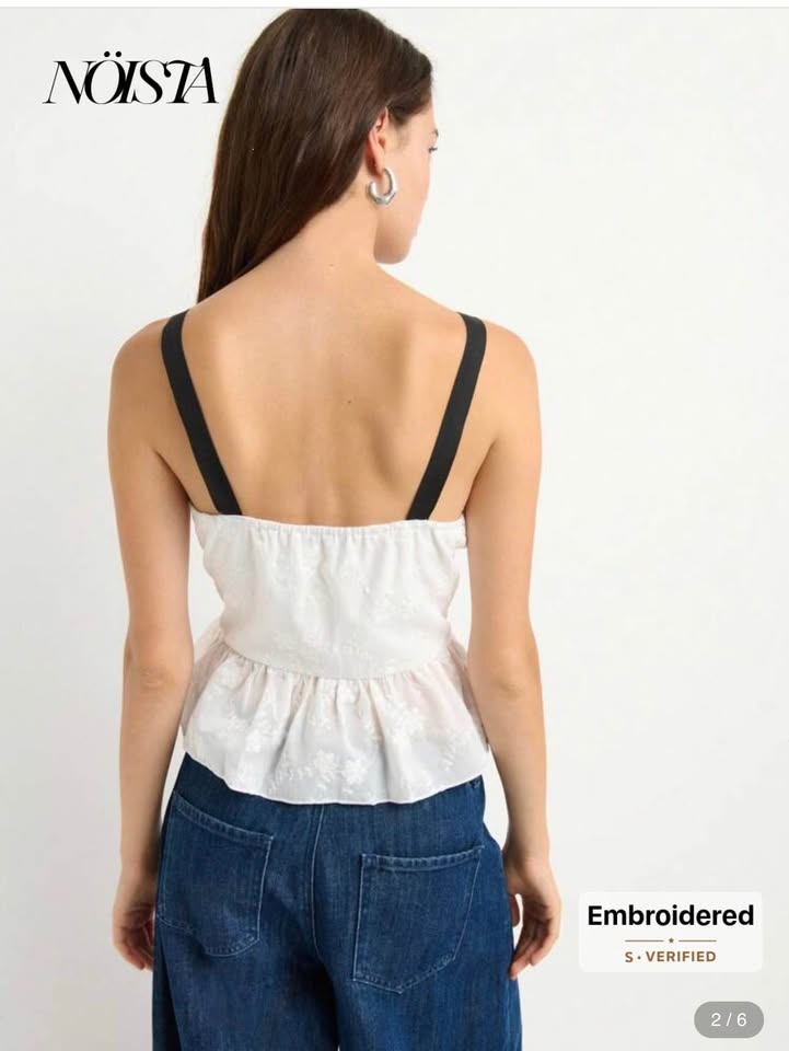 Womens Cotton Top | White and black | Size medium | size 8/10 - photo 2